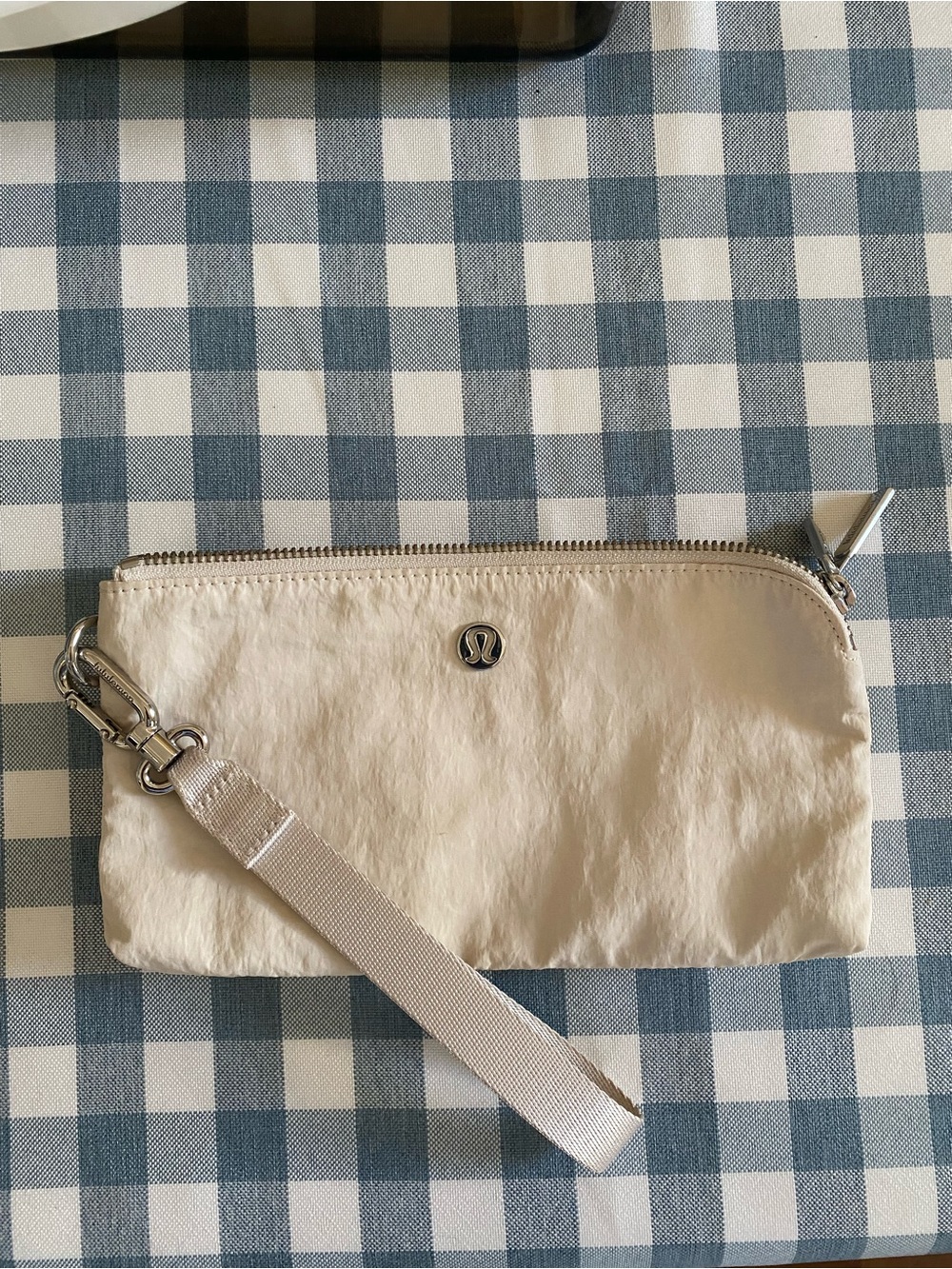 lululemon athletica Cream Wristlet Pouch with Detachable Strap